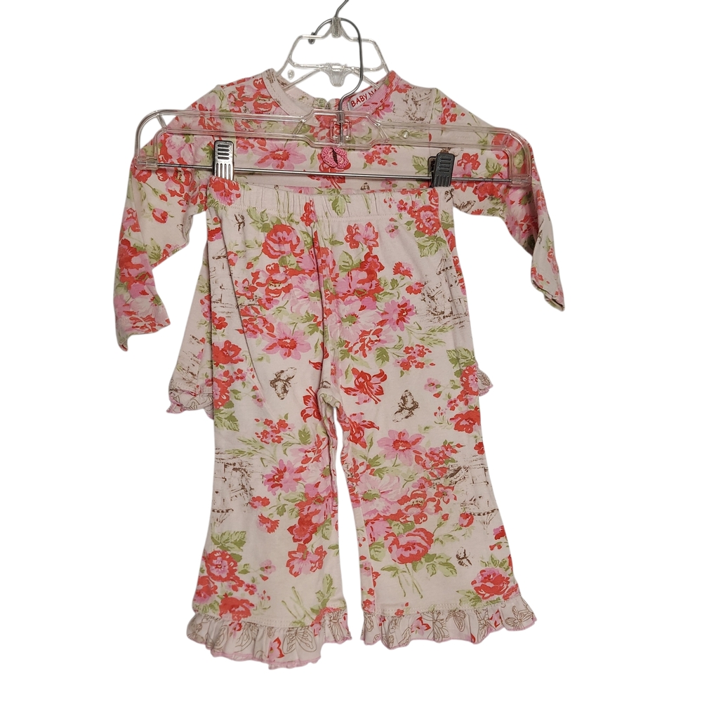 Floral Baby Nay Top and Bottom Outfit with Ruffle Details